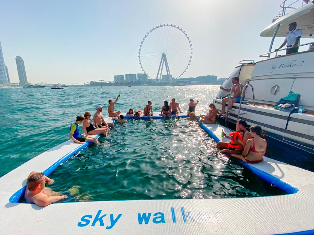 4-Hour Yacht Cruise in Dubai Marina with BBQ Lunch & Inflatable Slide 