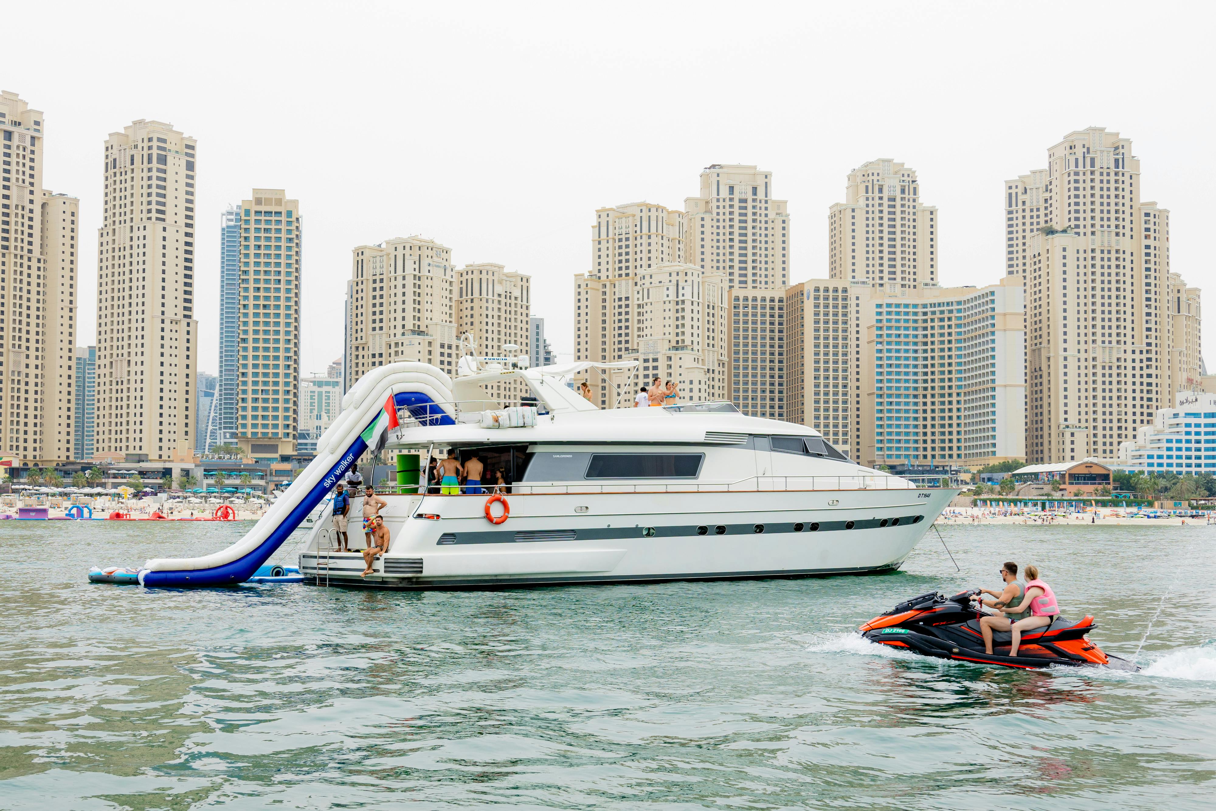4-Hour Yacht Cruise in Dubai Marina with BBQ Lunch & Inflatable Slide 
