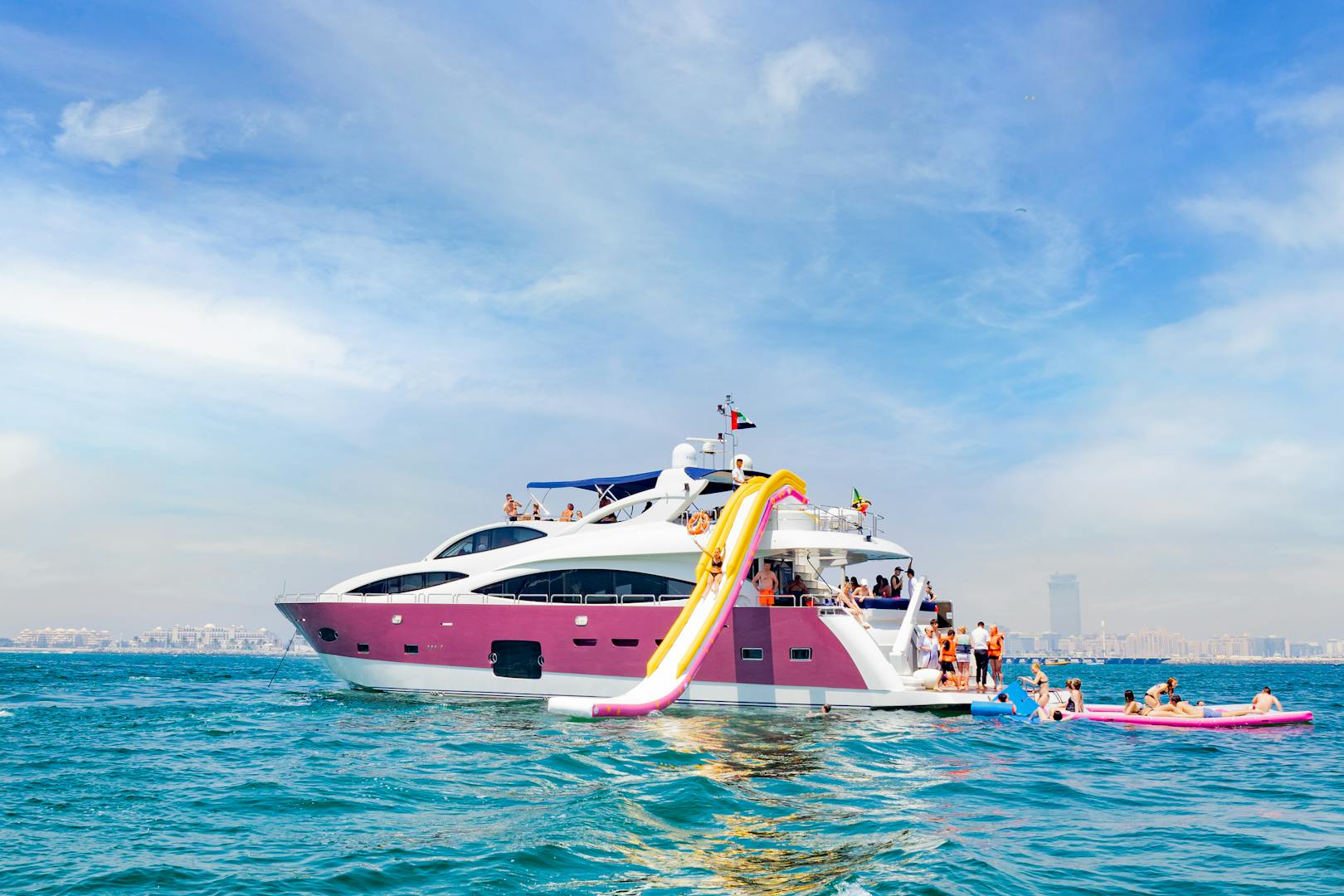 4-Hour Yacht Cruise in Dubai Marina with BBQ Lunch & Inflatable Slide
