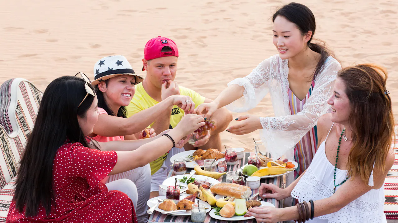 Standard Hot Air Balloon, Camel ride with Breakfast & Desert Safari