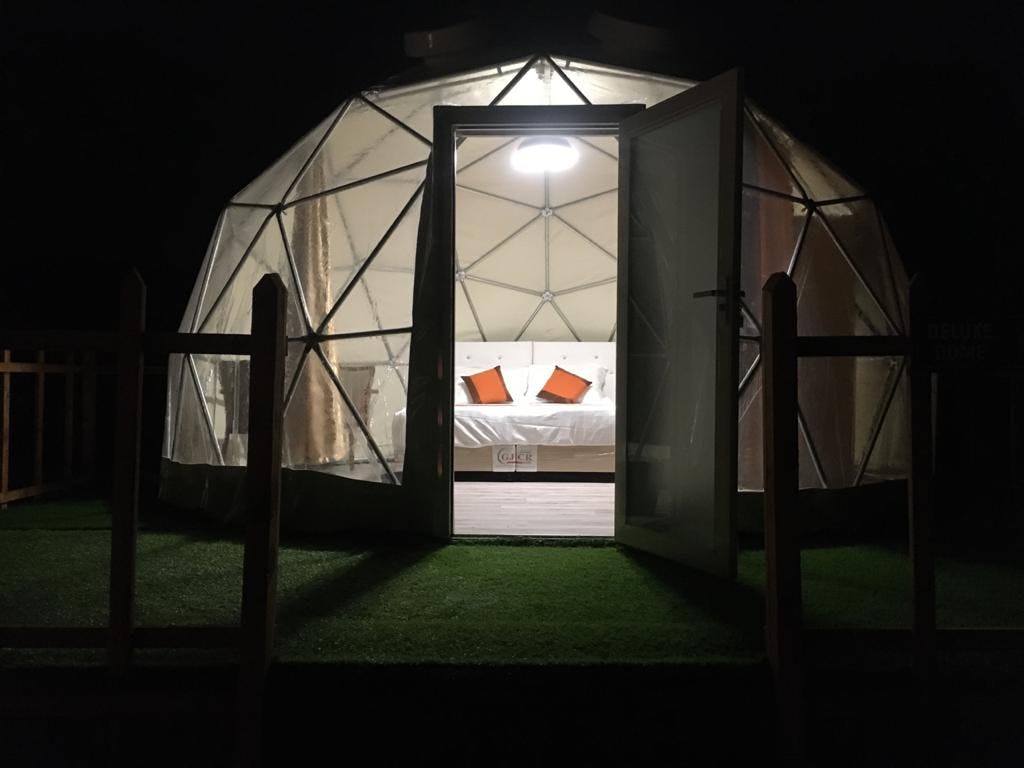 Overnight Camping Deluxe Dome Tent with AC  Discount