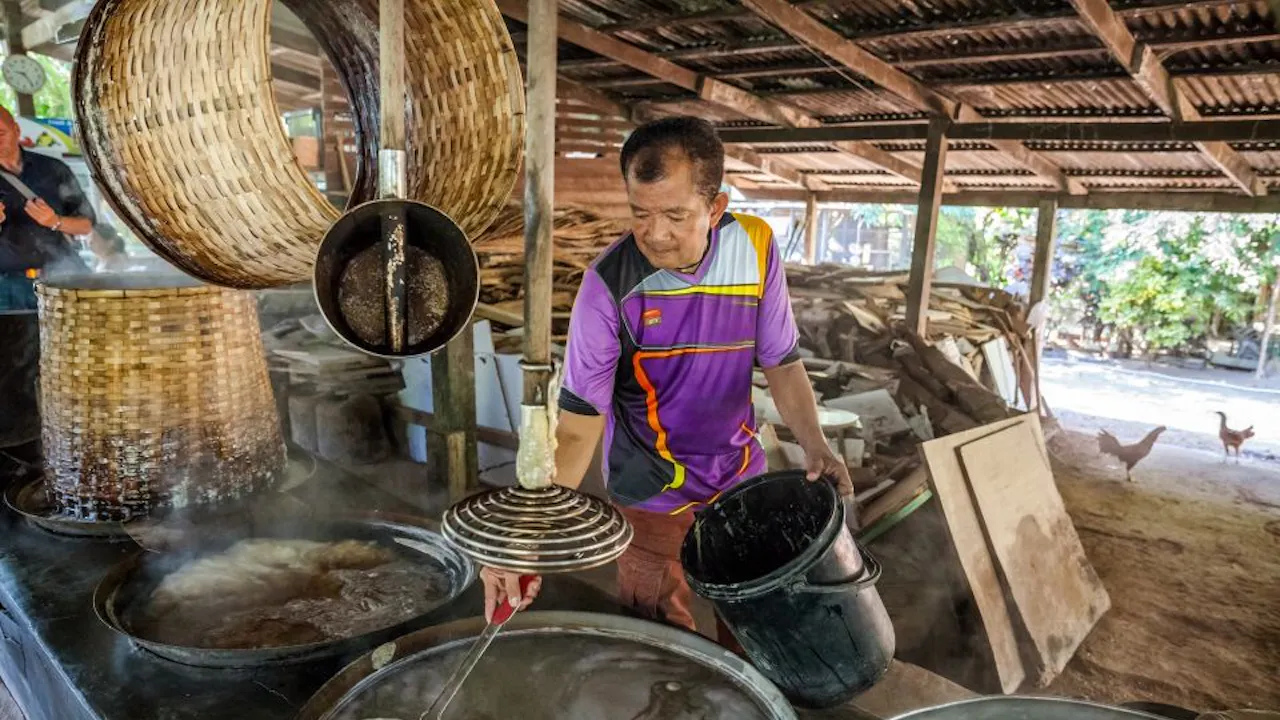 From Bangkok: Half-day Damnoen Saduak Floating Market Tour and Thai house with English Guide