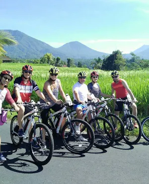 Green Hillside Cycling at Bali