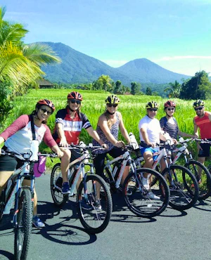Green Hillside Cycling at Bali
