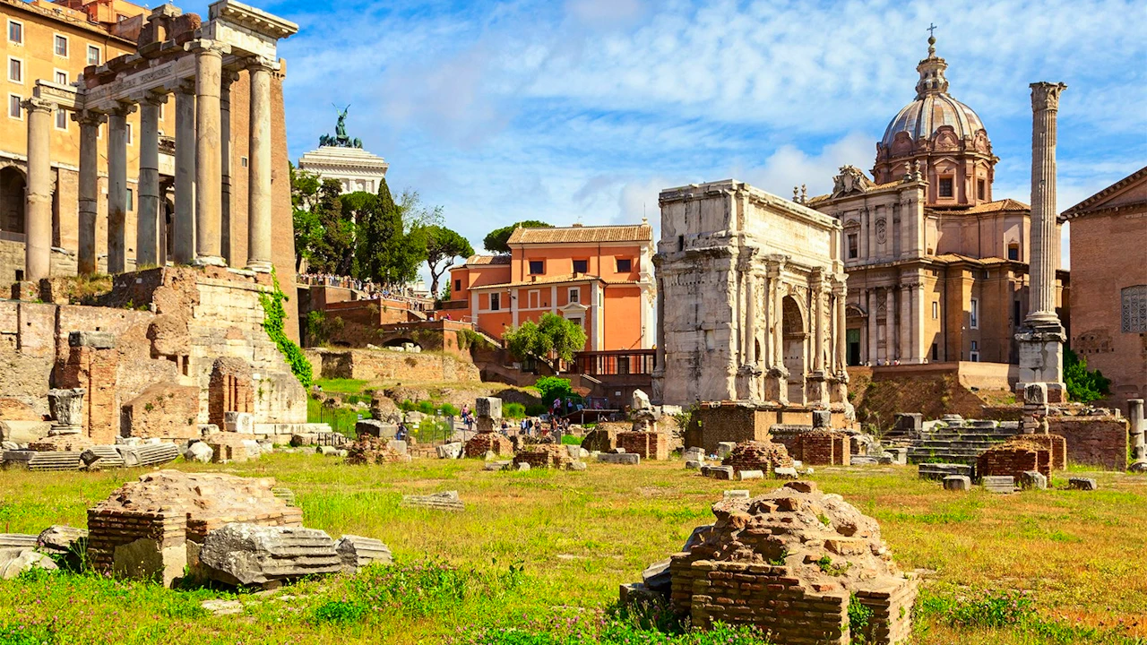 Roman Forum and Palatine Hill with Multimedia Video Location