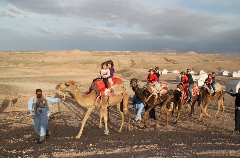 Sunset Camel Ride experience at the Agafay Rocky Desert Location
