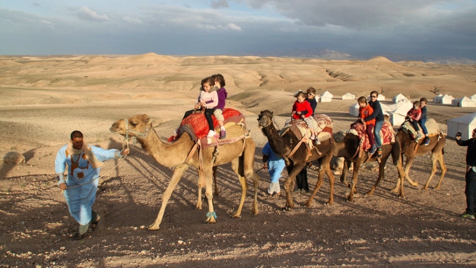 Sunset Camel Ride experience at the Agafay Rocky Desert Location