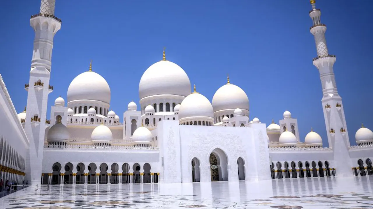 Grand Mosque and Louvre Museum From Dubai