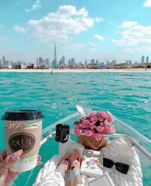 Clear Kayaking in Dubai with Burj Khalifa view