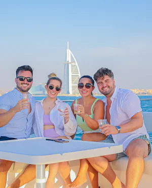 3 Hours Luxury Sharing Yacht Tour of Dubai Harbour with Gourmet Meal